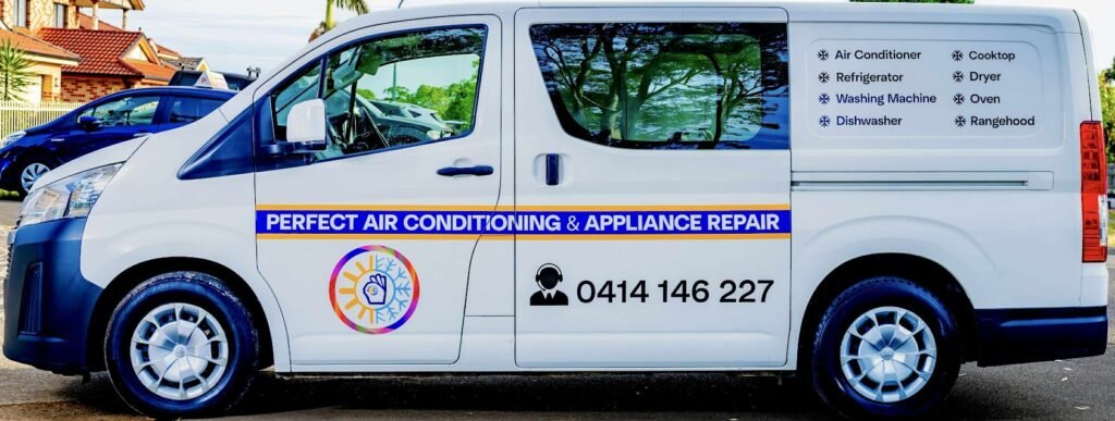 Perfect Appliance Repair service van for appliance repair and air conditioning services in Sydney