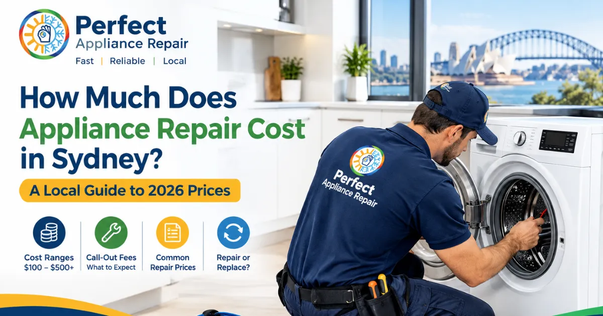 Appliance repair technician inspecting a household appliance in Sydney