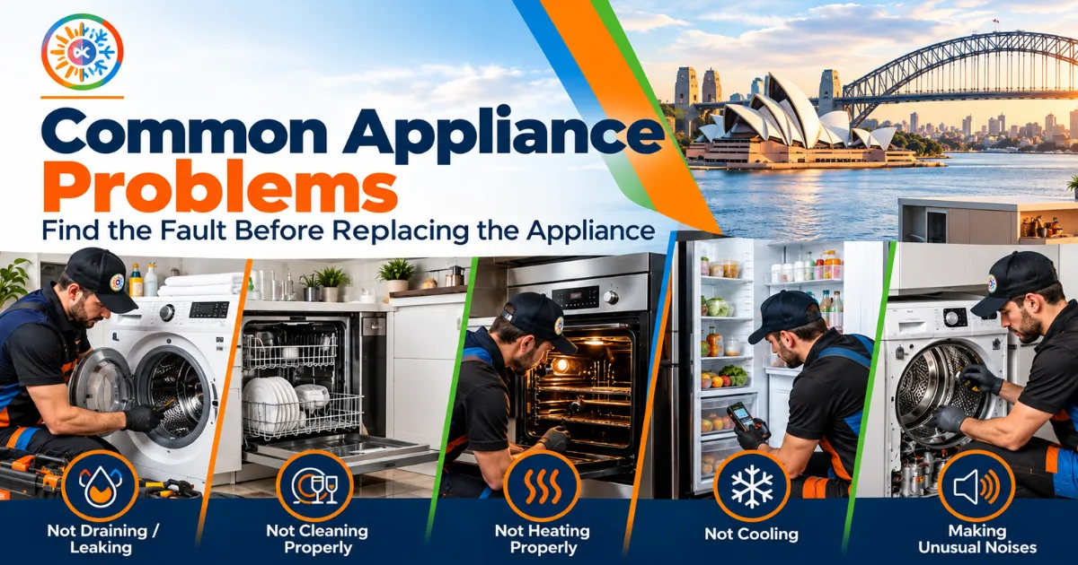 Common appliance problems diagnosed by an appliance repair technician in Sydney