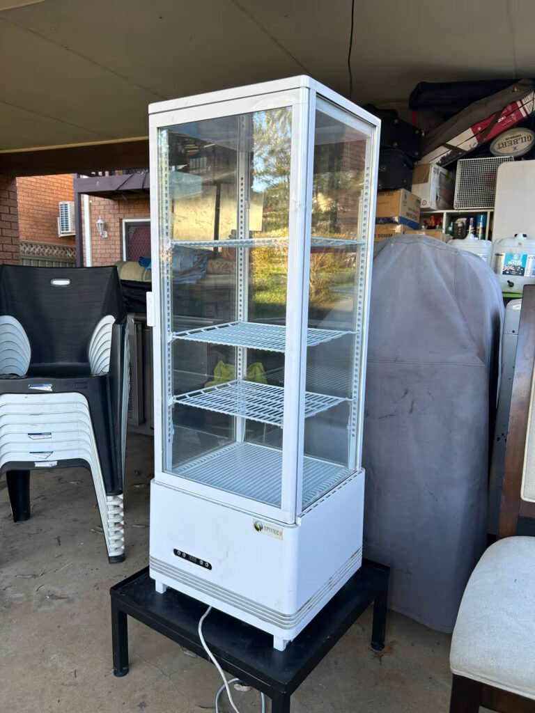 Optitech refrigerated display cabinet during commercial refrigeration service in Ingleburn NSW